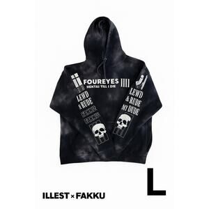 Illest × FAKKU Anime Hoodie • Lewd & Rude My Dude • Black Tie Dye • Size L